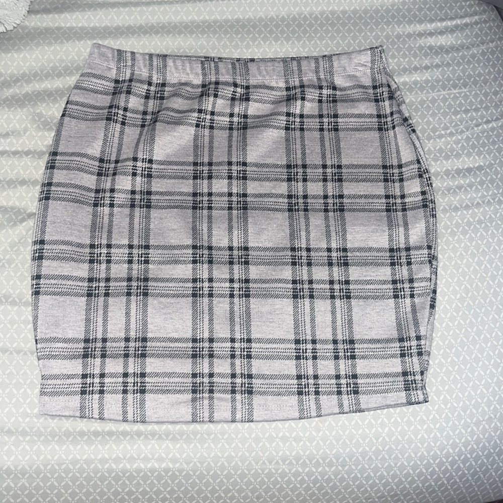 Tight plaid skirt